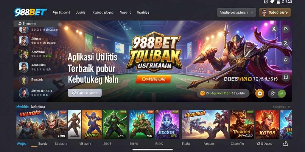 Tampilan antarmuka utama 988BET menunjukkan kemudahan penggunaan.