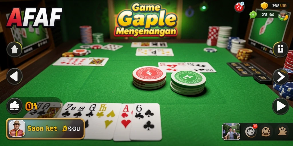 Gameplay seru AFAF dalam permainan Gaple yang interaktif.