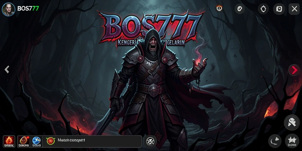 Screenshot gameplay menegangkan dari BOS777 dengan suasana horor yang mencekam.
