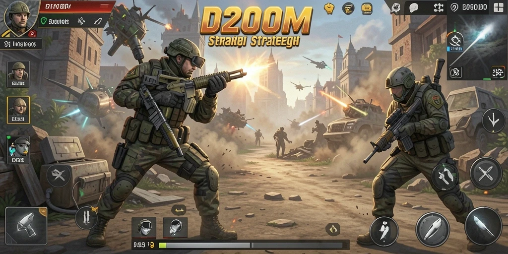 Tampilan gameplay strategi D200M yang mendebarkan dan penuh tantangan.
