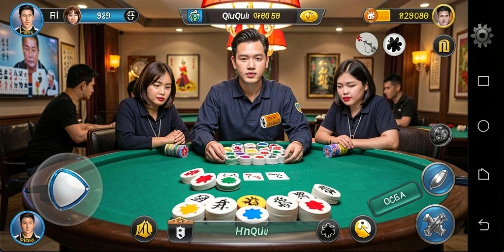 Tampilan gameplay seru dalam permainan QiuQiu.