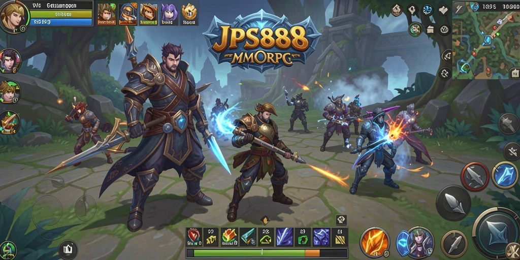 Screenshot JPS888 menampilkan aksi seru dalam pertempuran MMORPG.