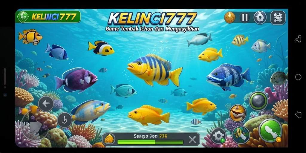 Screenshot KELINCI777 menampilkan aksi seru menembak ikan.