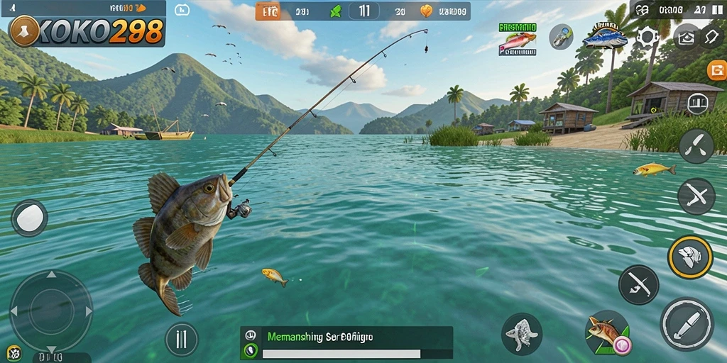 Gameplay KOKO288 menampilkan momen memancing yang mendebarkan dan seru.