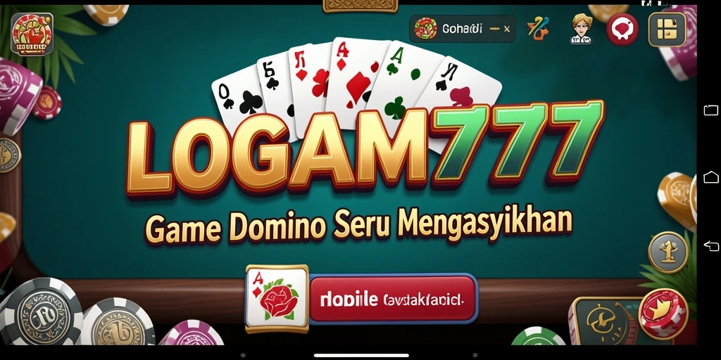 Screenshot gameplay LOGAM777 yang menampilkan aksi mendebarkan permainan domino.