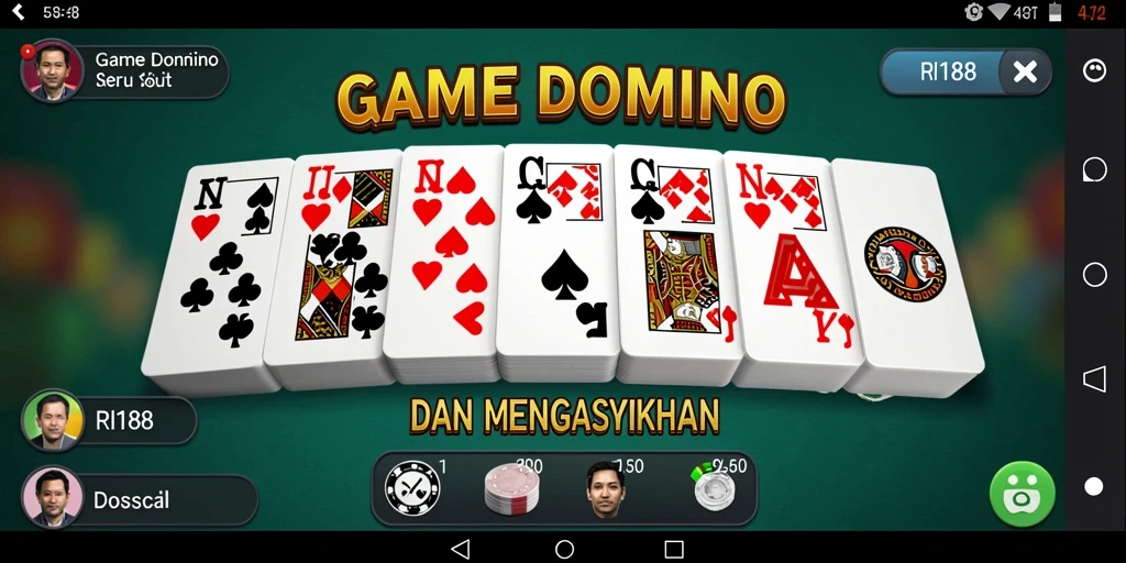 Screenshot gameplay RI188 menampilkan aksi seru permainan Domino.