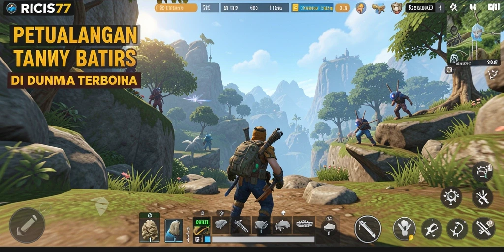 Tampilan gameplay RICIS77 di dunia terbuka yang luas.