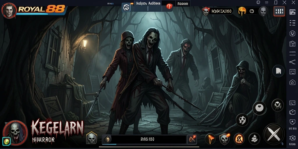 Screenshot gameplay ROYAL88 menampilkan suasana kelam dan misterius.