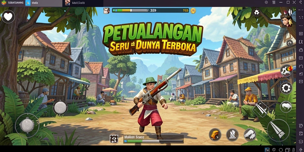 Gameplay SOBATGAMING menampilkan dunia luas dan petualangan seru.