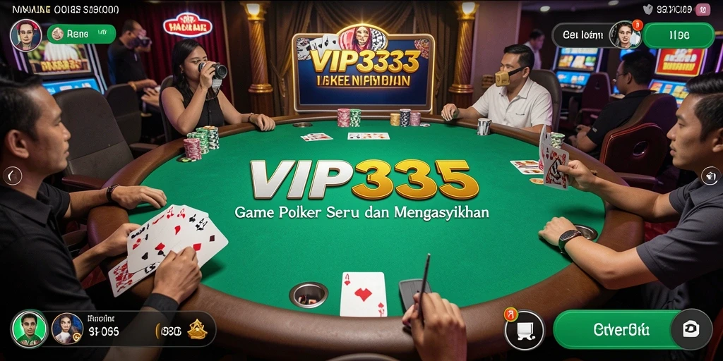 Screenshot utama VIP333 menampilkan gameplay Poker yang seru dan interaktif.