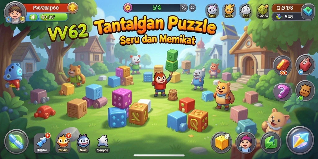 Tampilan gameplay menantang dari VV62 yang penuh warna.