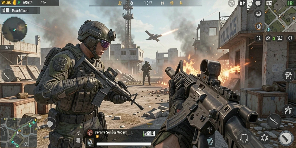 Gameplay seru WG87 yang menampilkan pertempuran intens.